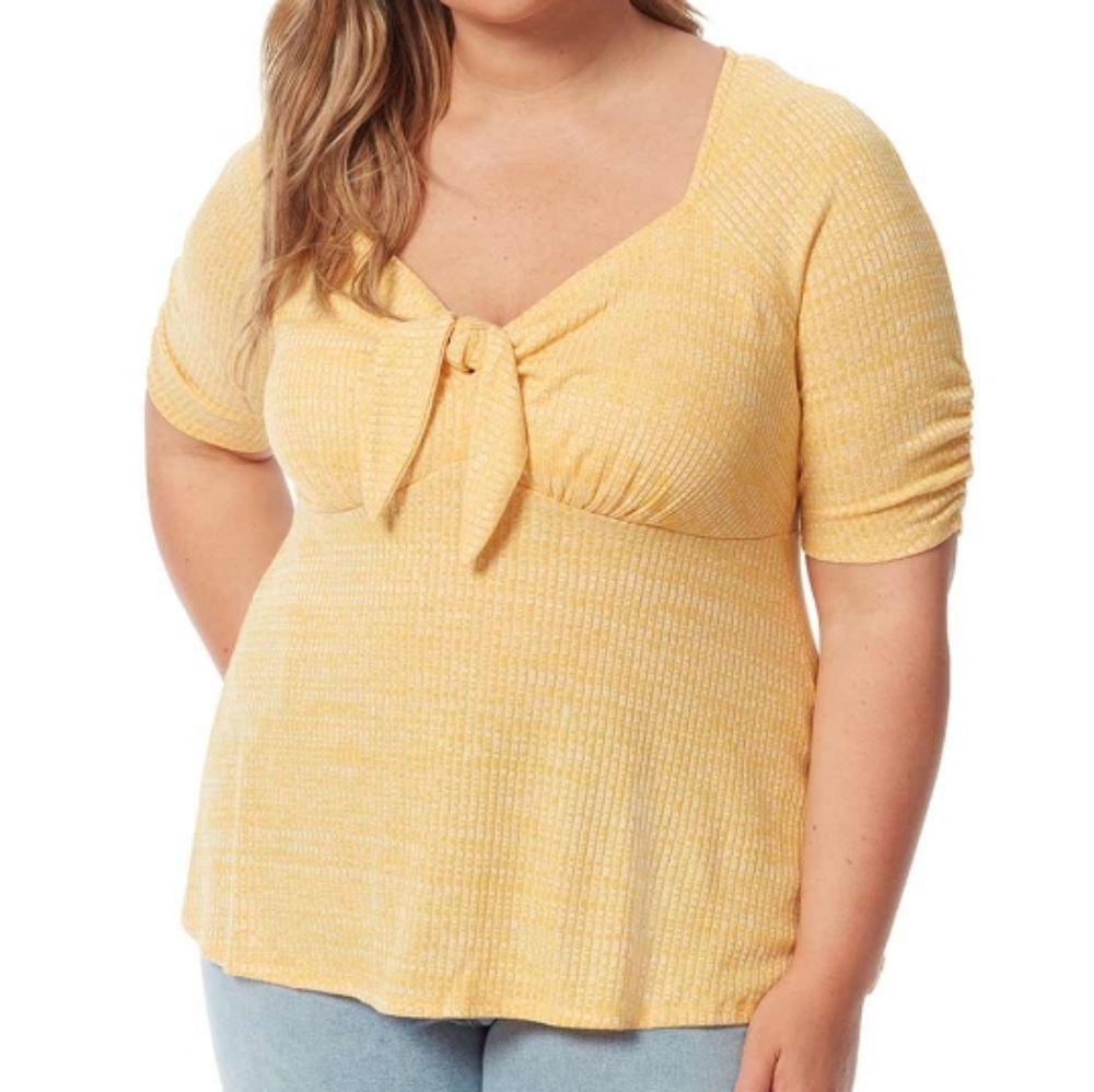 Jessica Simpson Goldenrod Tie Front Top